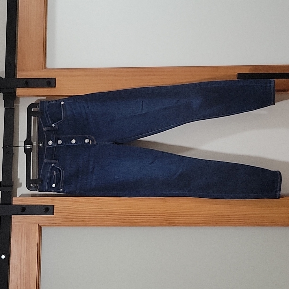 7 For All Mankind high waist button up skinny jeans